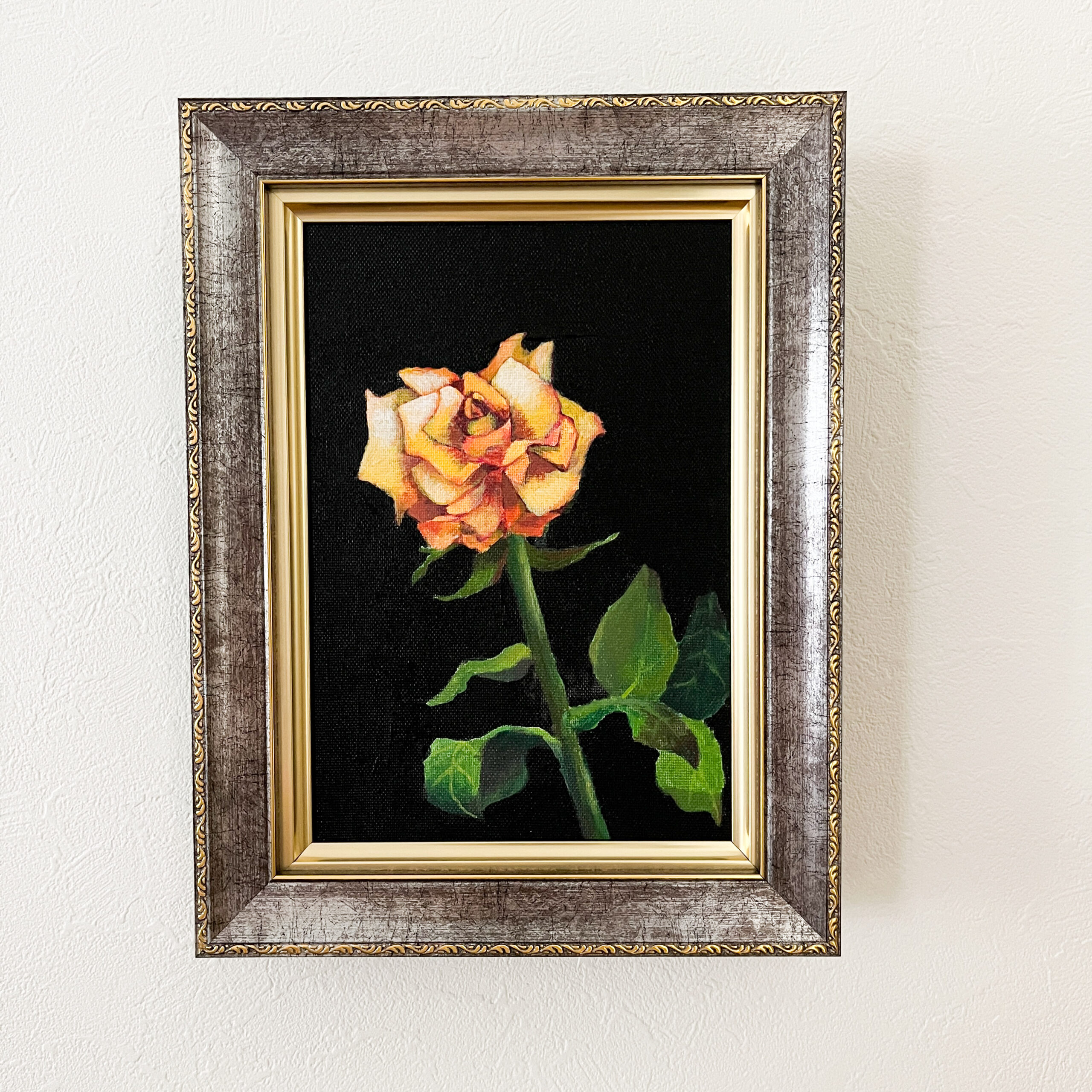 投稿についてもっと詳しく 【作品紹介】フレッシュで明るいオレンジ色のバラの花：A solitary, graceful rose