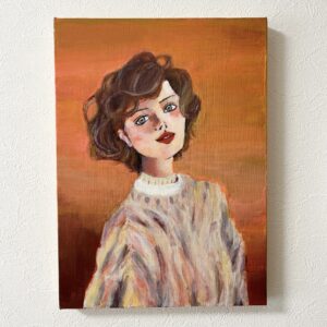 投稿についてもっと詳しく 【作品紹介】加筆複製画「ニットを着た女性」